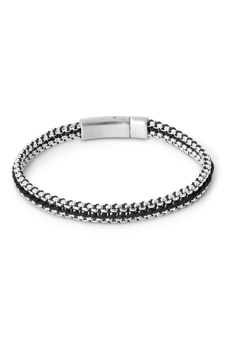 Men's Tris Button Bracelet, Alternate, color, BLACK