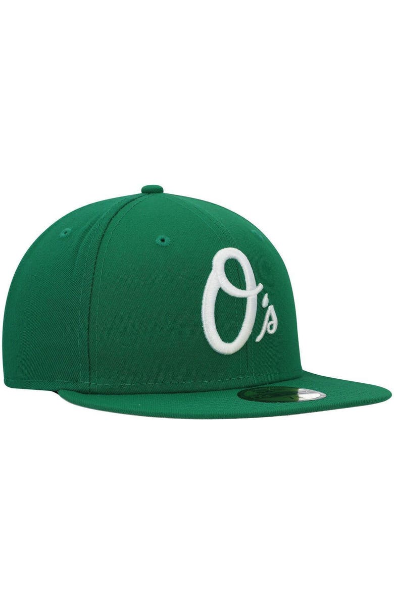 New Era Men's New Era Kelly Green Baltimore Orioles White Logo 59FIFTY Fitted Hat, Alternate, color,
