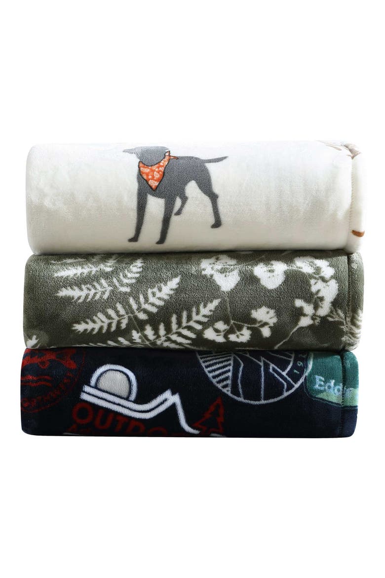 Dogs with Scarves Fleece Blanket, Alternate, color, GREY
