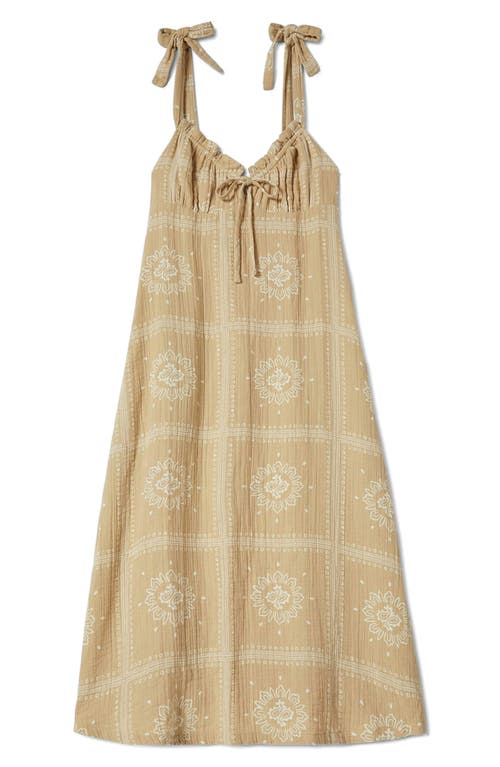 Brixton Wandering Patchwork Print Cotton Double Cloth Sundress In Blue