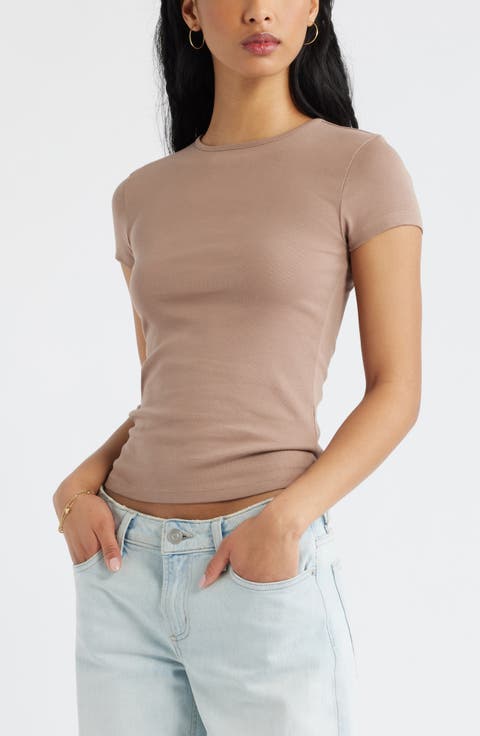 Stretch Cotton Blend Baby Tee