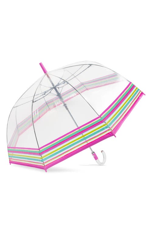 Shedrain Auto Open Bubble Stick Umbrella In Sole Stripe