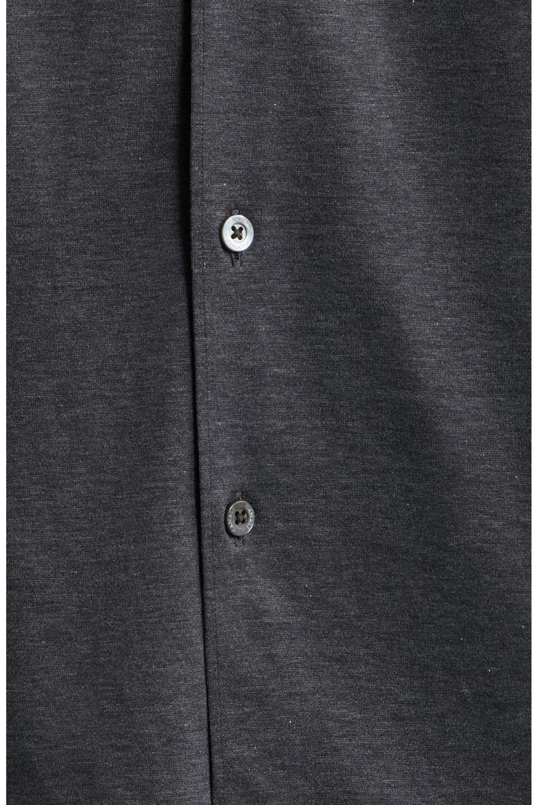 Regular Fit Cotton Jersey Button-Up Shirt, Alternate, color, CHARCOAL