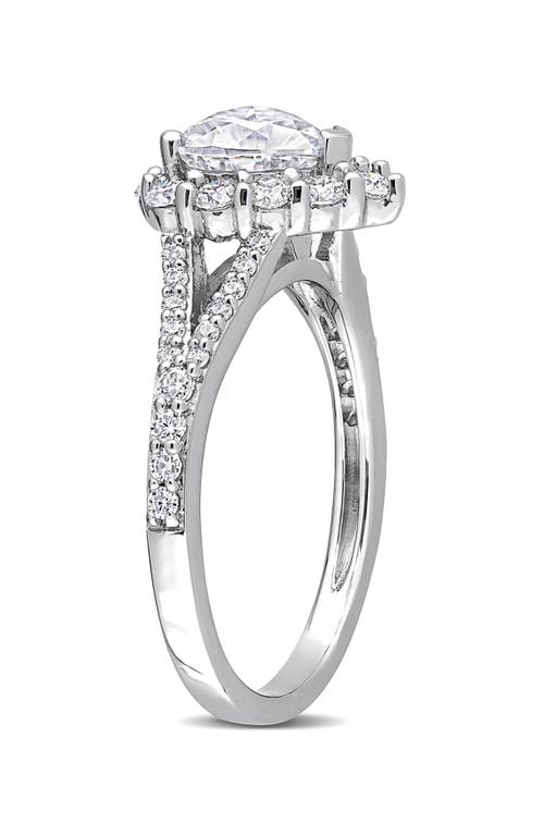 Delmar Lab Grown Moissanite Heart Halo Earrings & Ring Set In Metallic