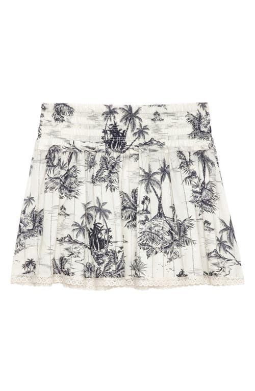 Zadig & Voltaire Jocky Tropical Island Toile De Jouy Cotton Miniskirt In White