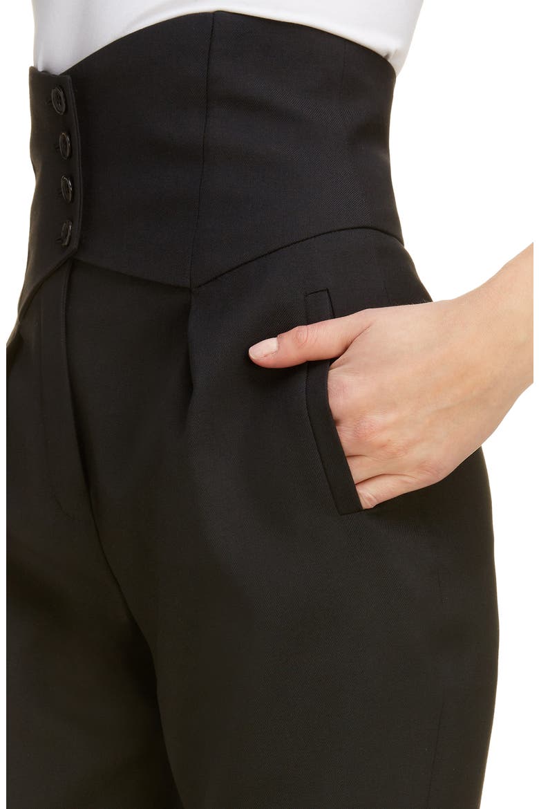 High Waist Wool Crop Pants, Alternate, color, NOIR