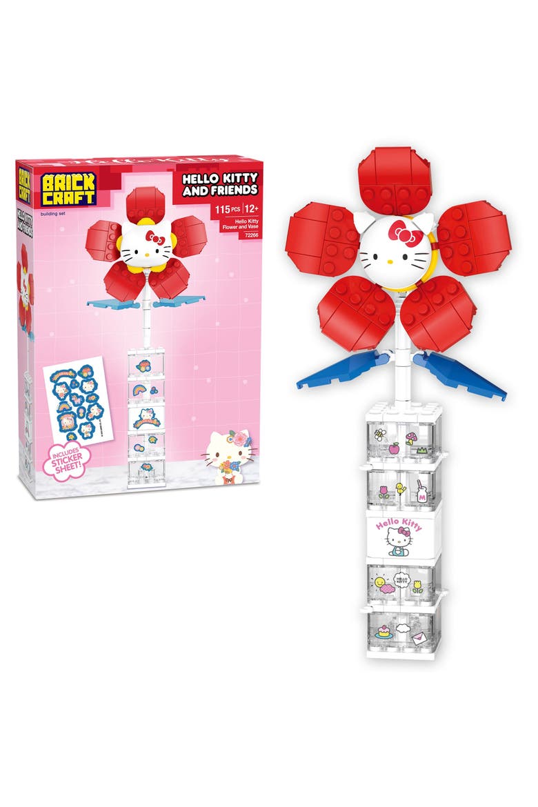 Hello Kitty Flower & Vase Building Set, Main, color, Red