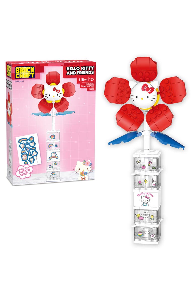 Brickcraft Hello Kitty Flower & Vase Building Set, Main, color, Red