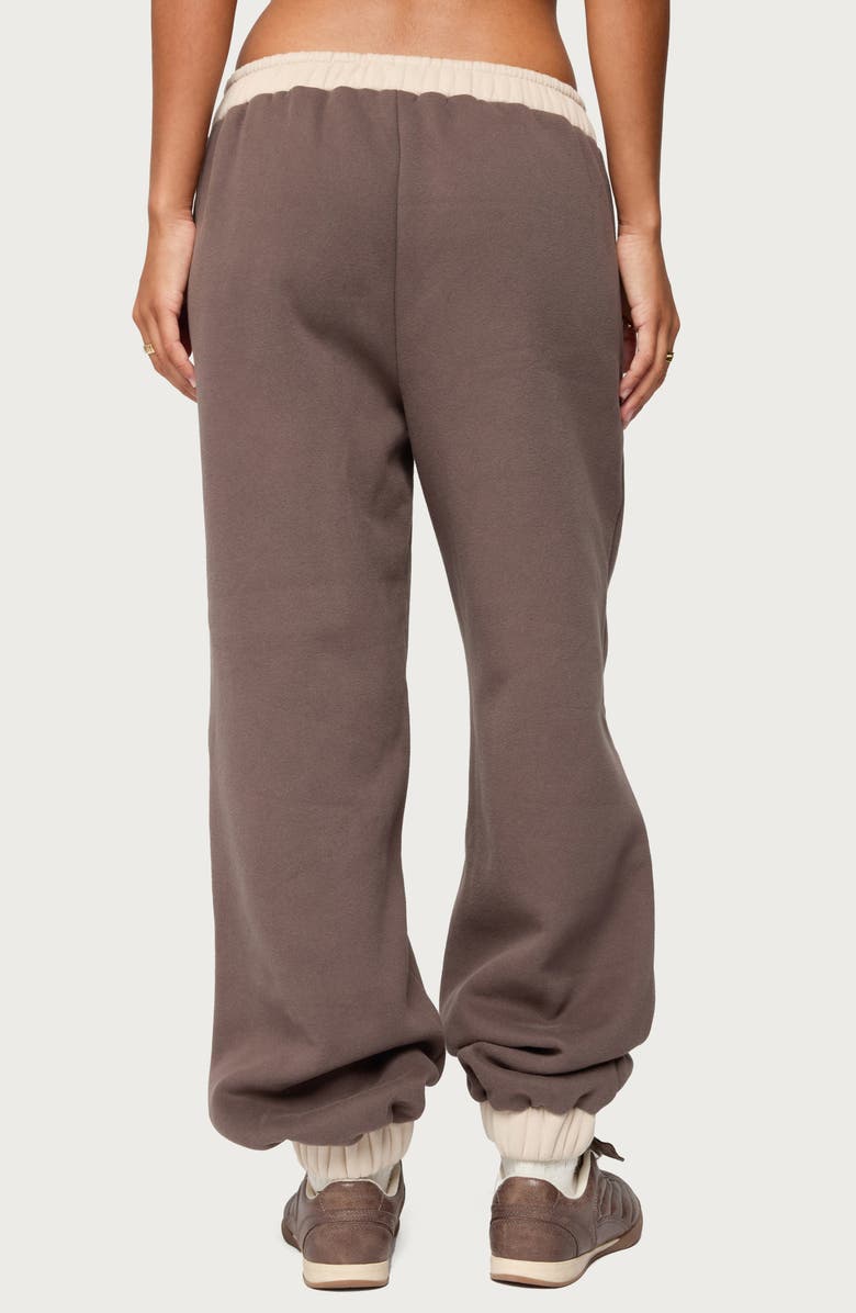 EDIKTED 1980 Logo Sweatpants, Alternate, color, Brown