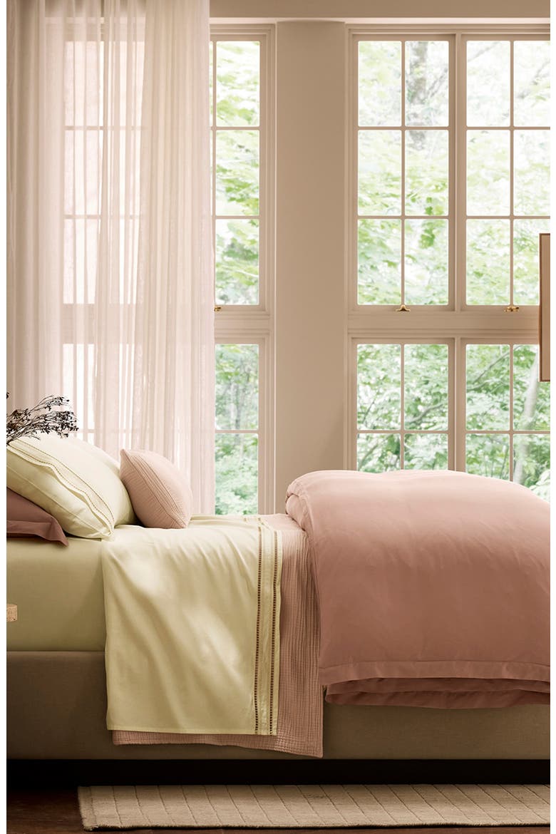 Signature Ladder Stitch Organic Cotton Sheet Set, Alternate, color, CREAM/ SAND