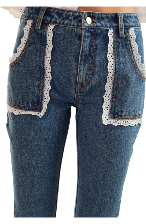 Cynthia Rowley Tribeca Vegan Leather Combo Top In Blue