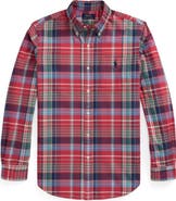 Polo Ralph Lauren Classic Fit Plaid Cotton Oxford Button-Up Shirt