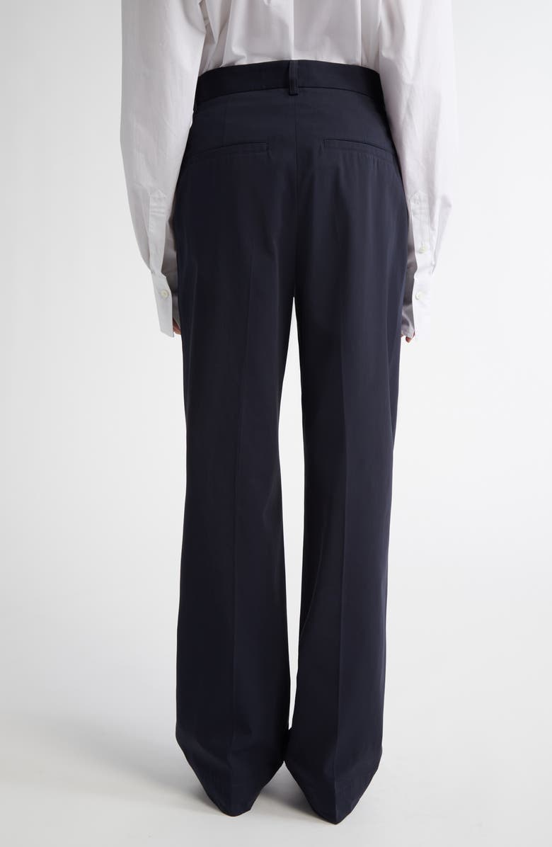 TOTEME Pleated Straight Leg Trousers, Alternate, color, Nightfall