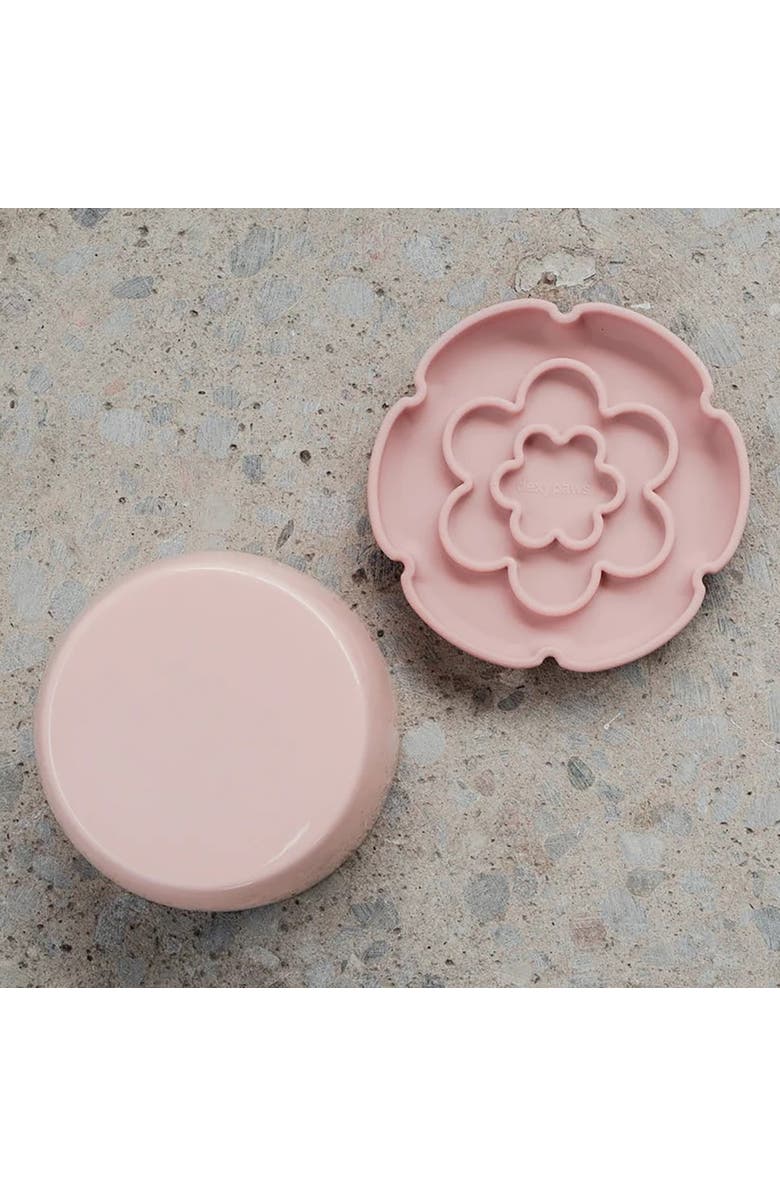 Dexypaws Flower Elevated Slow Feeder, Pink Blush, Silicone Cat Dish, Alternate, color, Pink