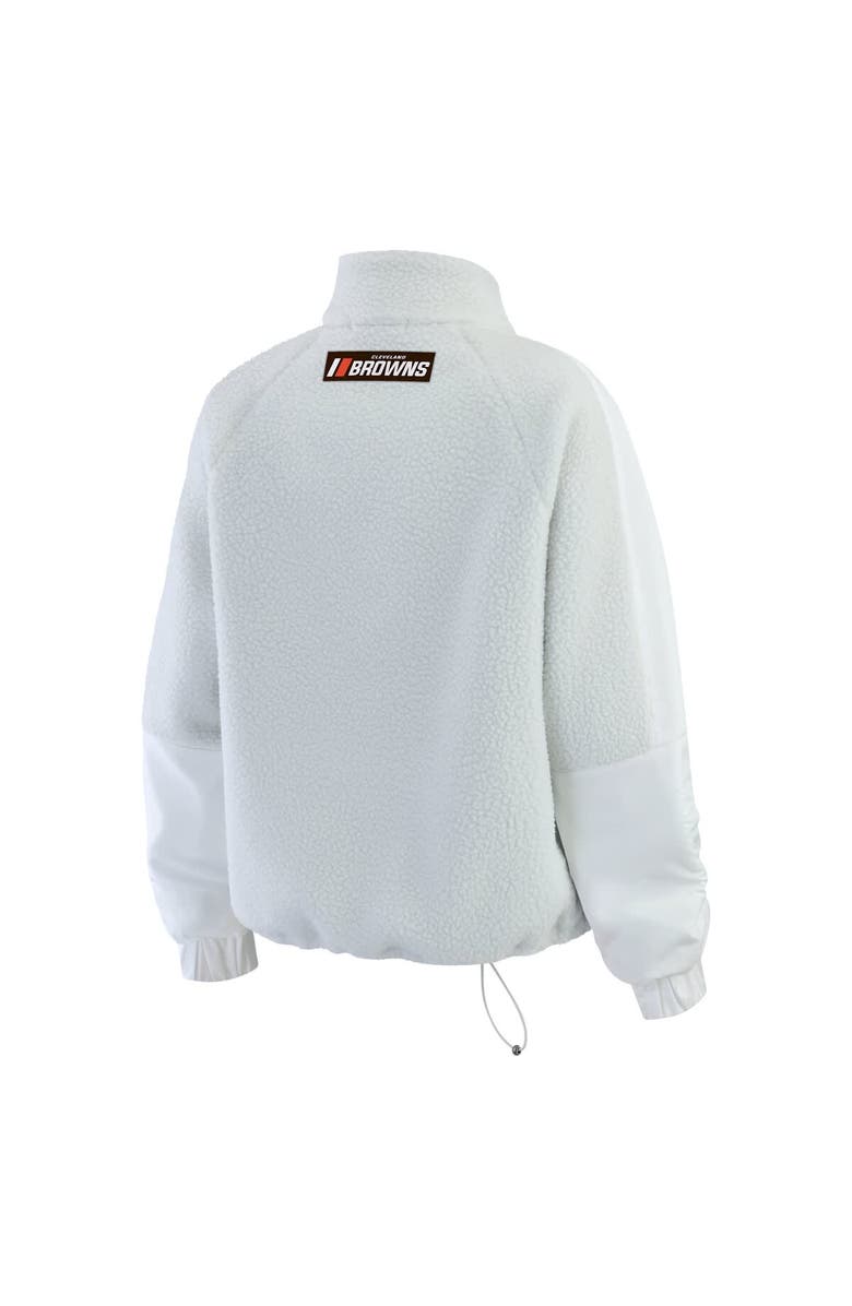 WEAR by Erin Andrews Women
s WEAR by Erin Andrews White Cleveland Browns Polar Fleece Half-Zip Jacket, Alternate, color, White
