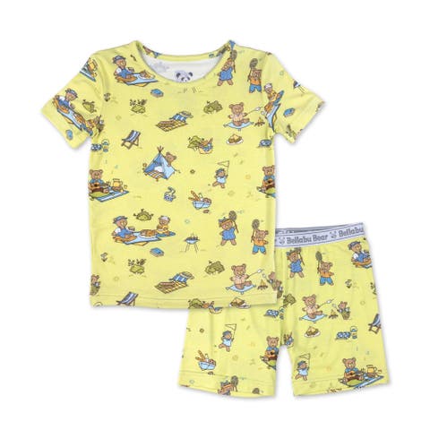 Teddy Bear Picnic Kids 2-Piece Short Sleeve & Shorts Pajama Set (Toddler, Little Kid & Big Kid)