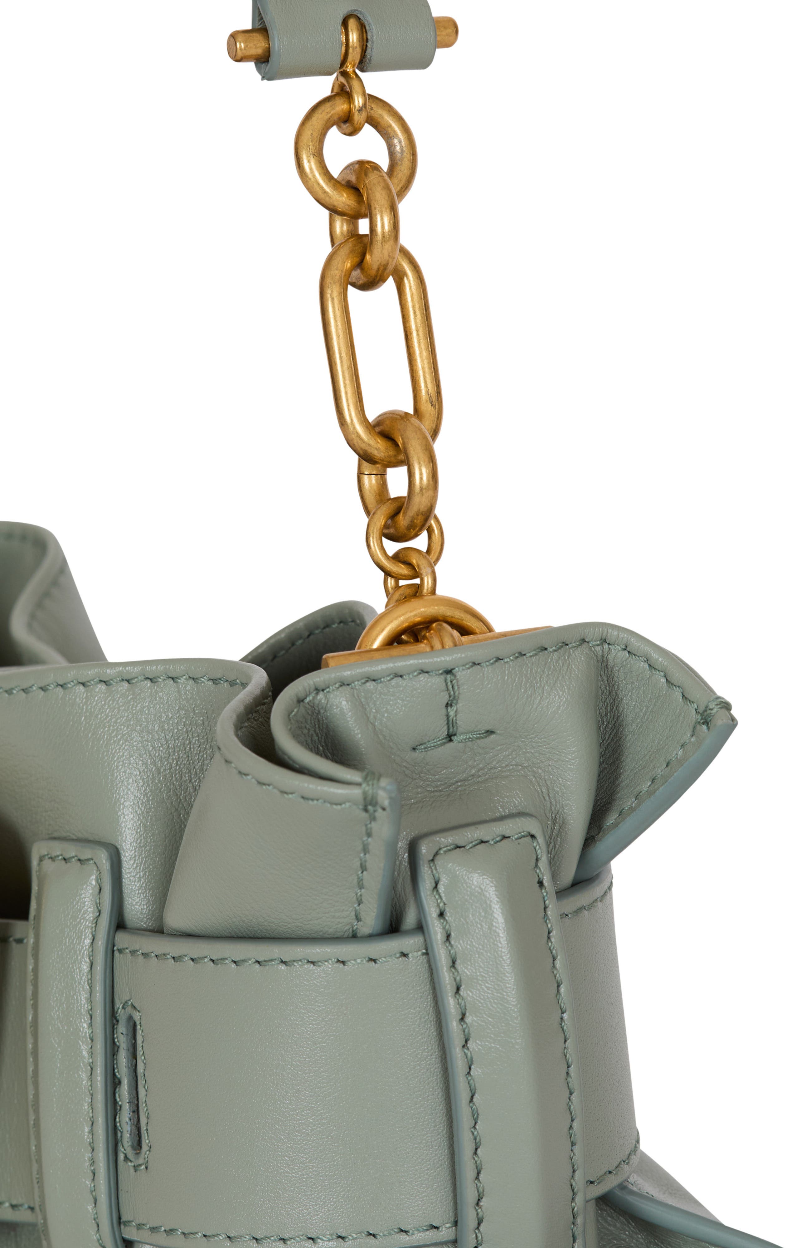 Balmain Mini Anthem bag in calfskin leather, Alternate, color, Green