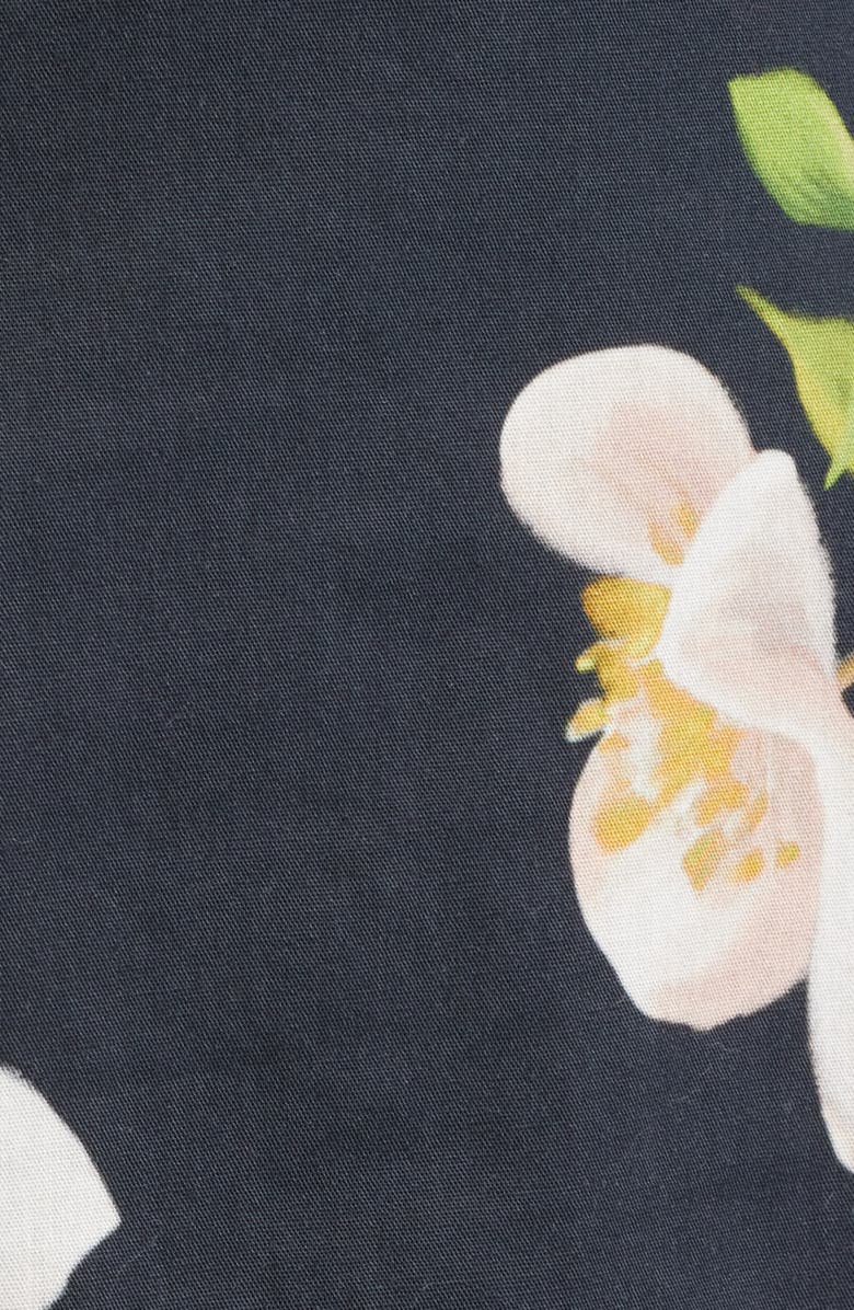 Julia Jordan Floral Square Neck Cotton Dress, Alternate, color, Black Multi