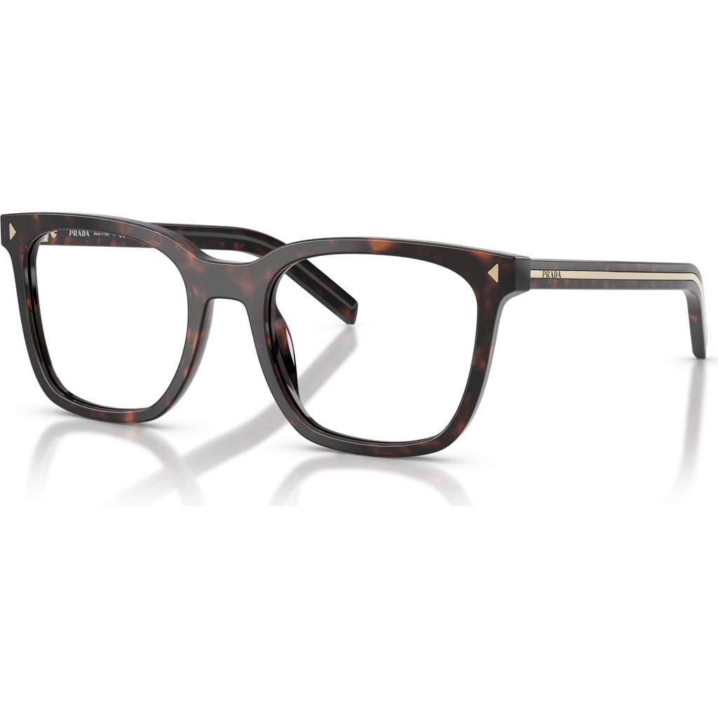 Prada 53mm Rectangle Optical Glasses In Brown