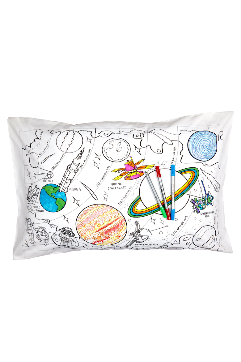 Color Your Own Pillowcase Space Explorer, Main, color, Space Explorer Print