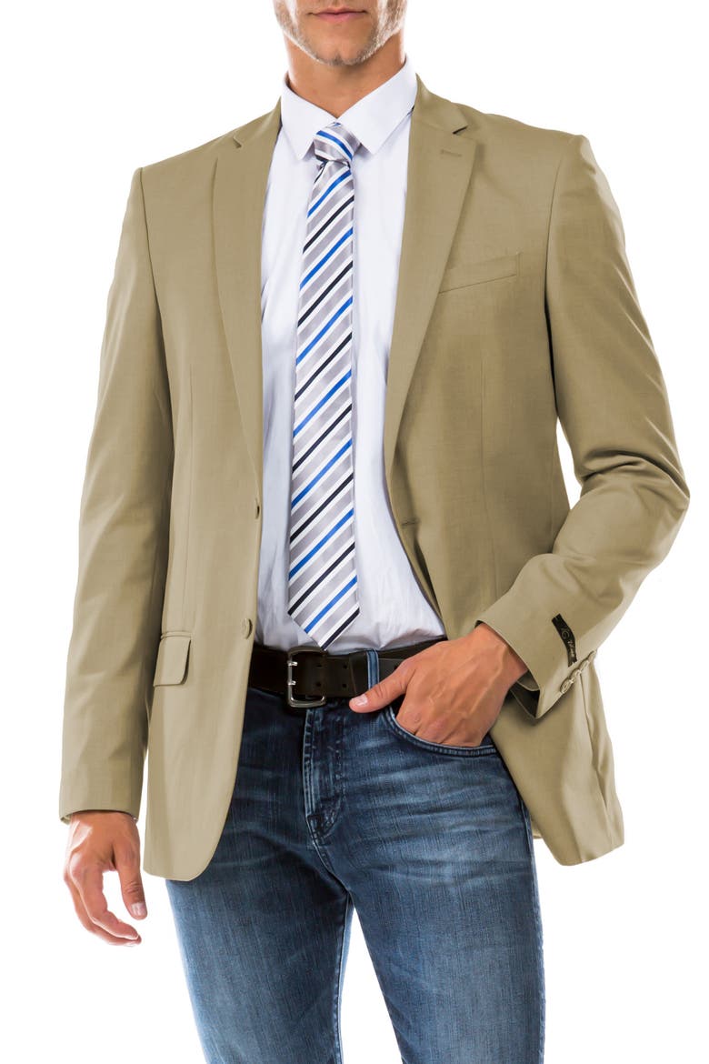 Solid Notch Collar Long Sleeve Jacket, Main, color, TAN