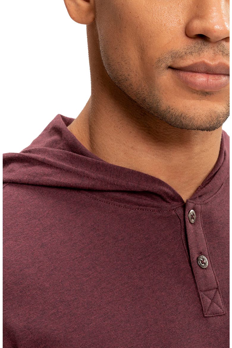 Long Sleeve Henley Hoodie, Alternate, color, MAROON RUST