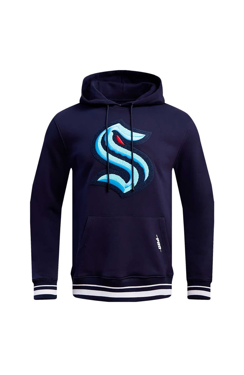 PRO STANDARD Men's Pro Standard Deep Sea Blue Seattle Kraken Retro Classic Fleece Pullover Hoodie, Alternate, color, Navy