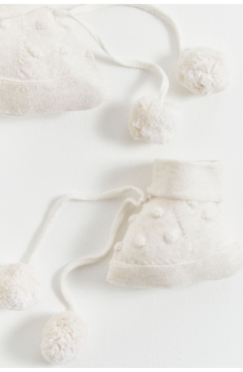 Babycottons Premium Cotton My First Knit Booties Unisex for Infant, Alternate, color, Ivory