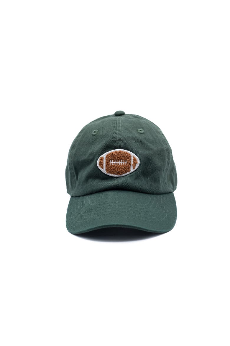 Terry Football Hat Adult, Main, color, Hunter Green