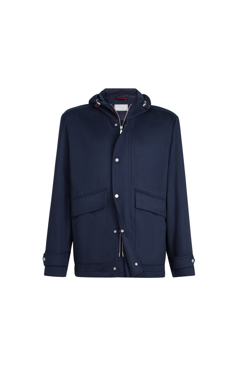 Brunello Cucinelli Flannel parka, Alternate, color, Blue