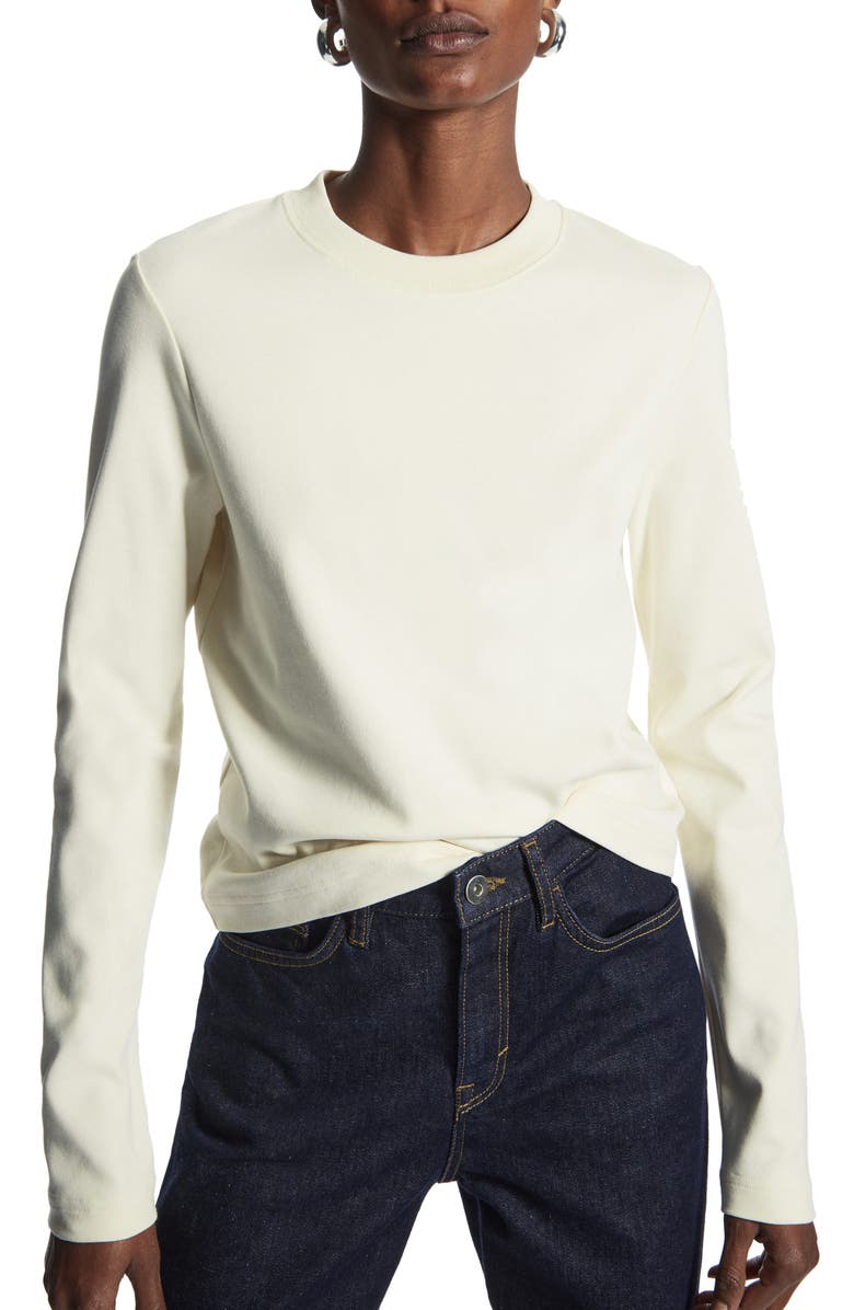 COS Slim Fit Long Sleeve Organic Cotton T-Shirt, Main, color, Beige Dusty Light