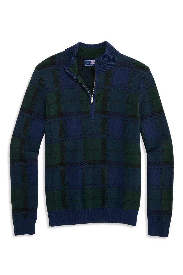 Kids' Blackwatch Boathouse Quarter Zip Pullover, Main, color, NAUTICAL NAVY