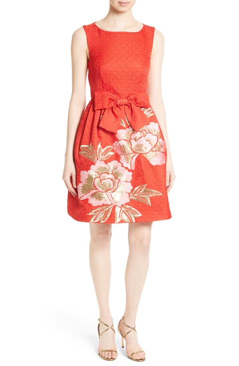 Deemey Embroidered Jacquard Party Dress