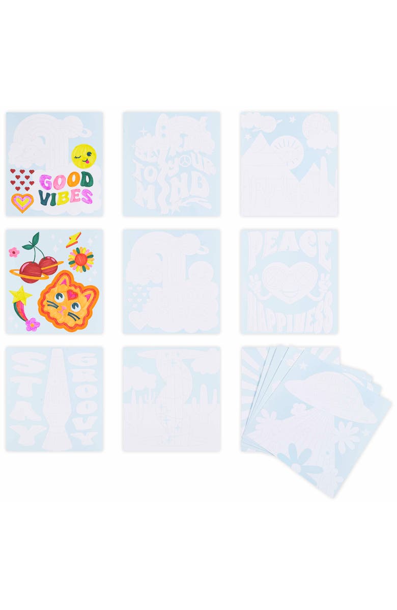 Brea Reese Vivid Marker Color By Number Kit, Good Vibes, 5 Markers, Alternate, color,