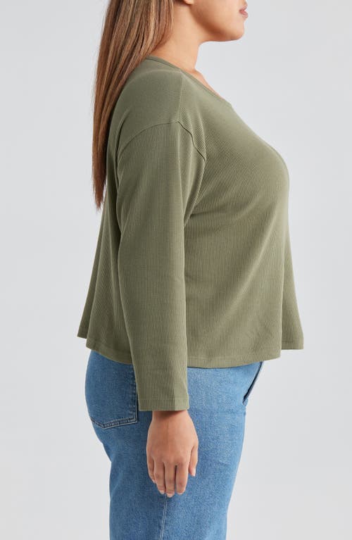 TREASURE & BOND TREASURE & BOND SHRUNKEN THERMAL LONG SLEEVE TOP 