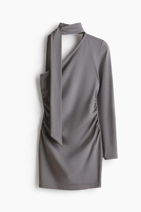 Draped One-shoulder Dress