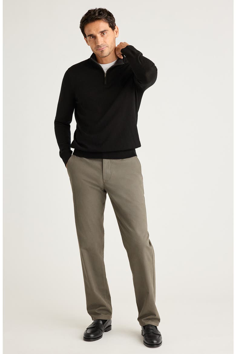 Merino Wool Quarter Zip Sweater, Alternate, color, BLACK