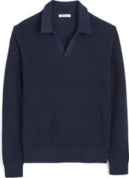 Madewell Shaker Stitch Cotton Sweater Polo