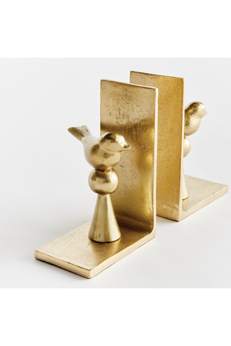 Birdsong Bookends Set of 2, Alternate, color, Gold