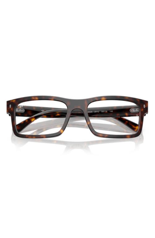 Ray Ban Ray-ban 56mm Rectangle Optical Glasses In Havana