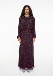 MARYISA Modest Embellished Sequin Dress