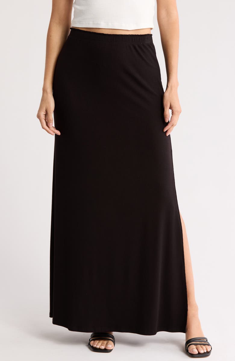 GO COUTURE Slit Maxi Skirt, Main, color, Black