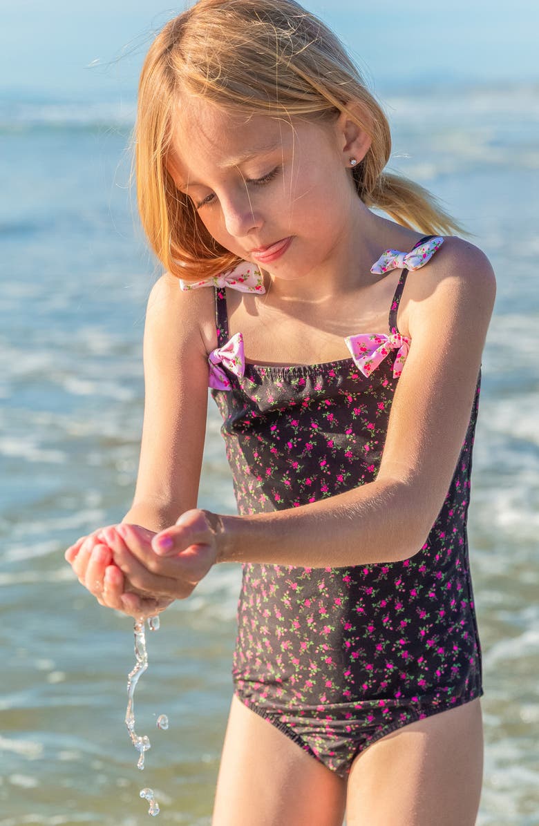 PQ SWIM Kids' Maddie Bow One-Piece Swimsuit, Alternate, color, 