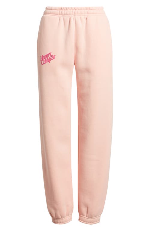 Happy Camp3r Puff Series Core Logo Cotton Blend Joggers In Pink