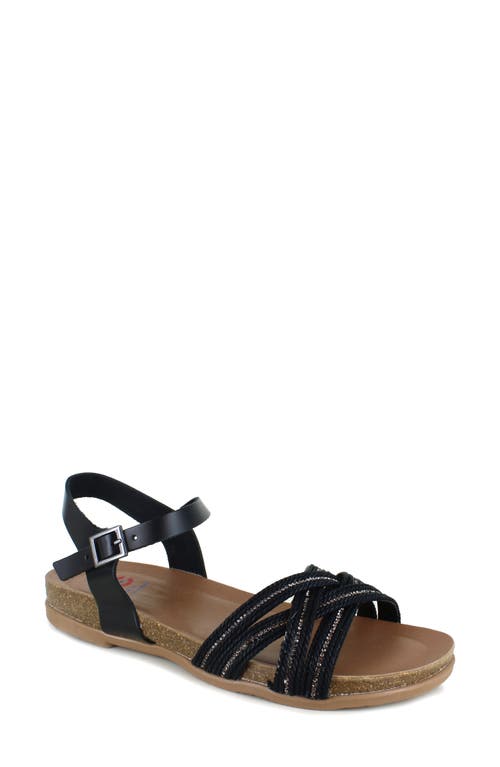 National Comfort Porto Sandal In Black Leather