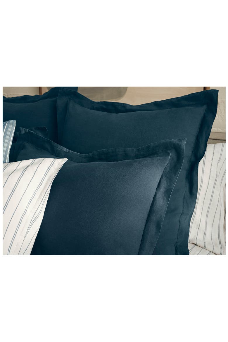 Relaxed Organic Linen Euro Sham, Alternate, color, MIDNIGHT INDIGO