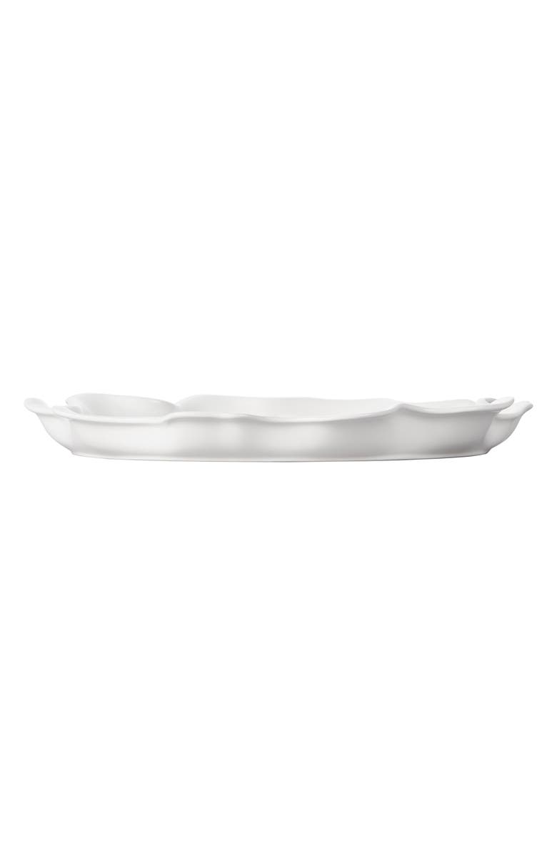 Le Creuset Iris Stoneware Ruffle Platter, Alternate, color, White
