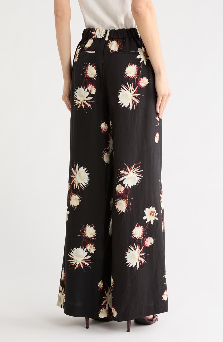 JASON WU Printed Wide Leg Pants, Alternate, color, Midnight Epiphyllum Print