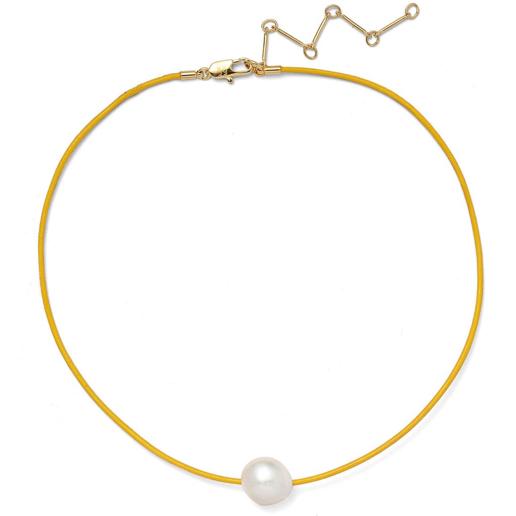 Lady Grey Freshwater Pearl Leather Cord Necklace