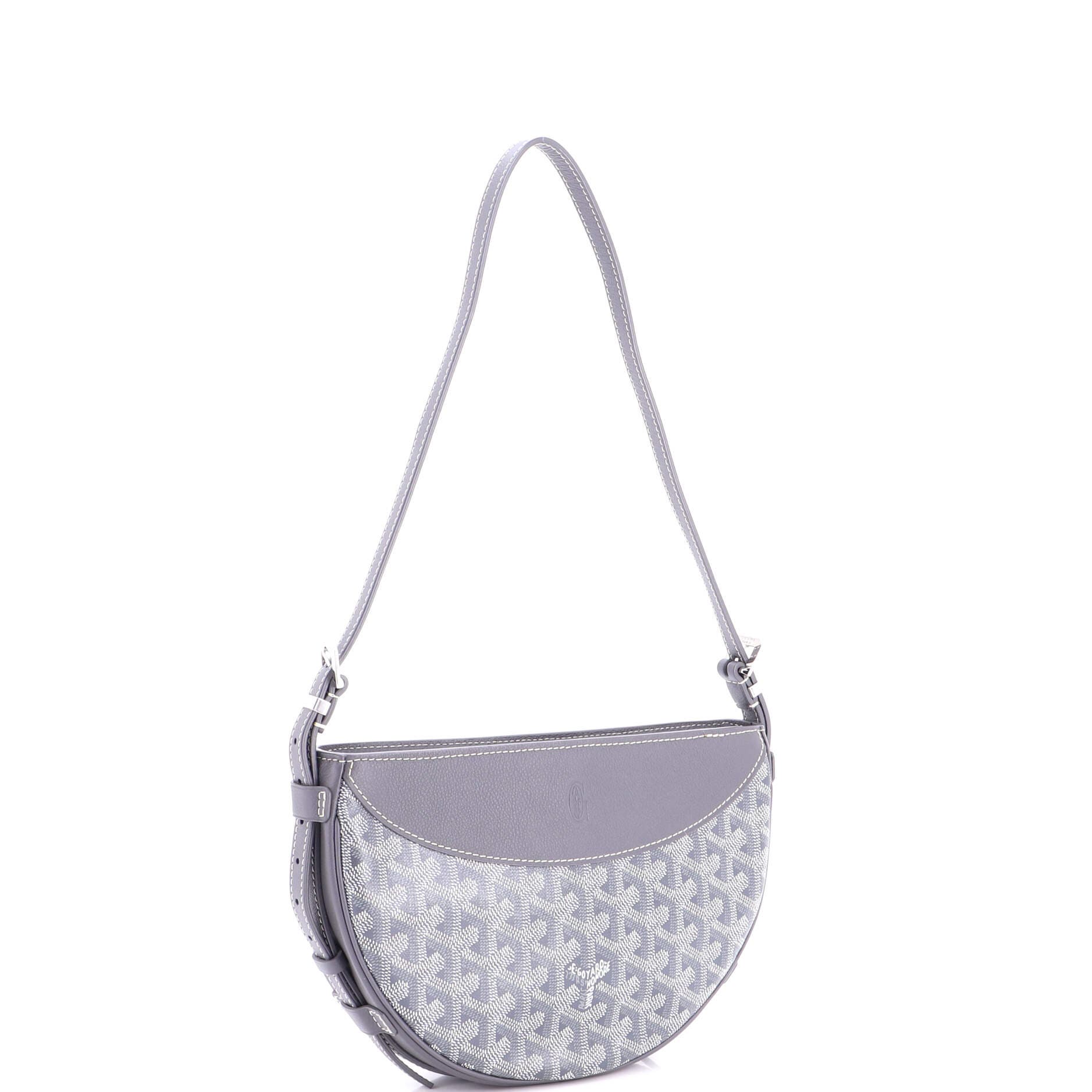 Hirondelle Shoulder Bag Coated Canvas and Leather, Alternate, color, Gray